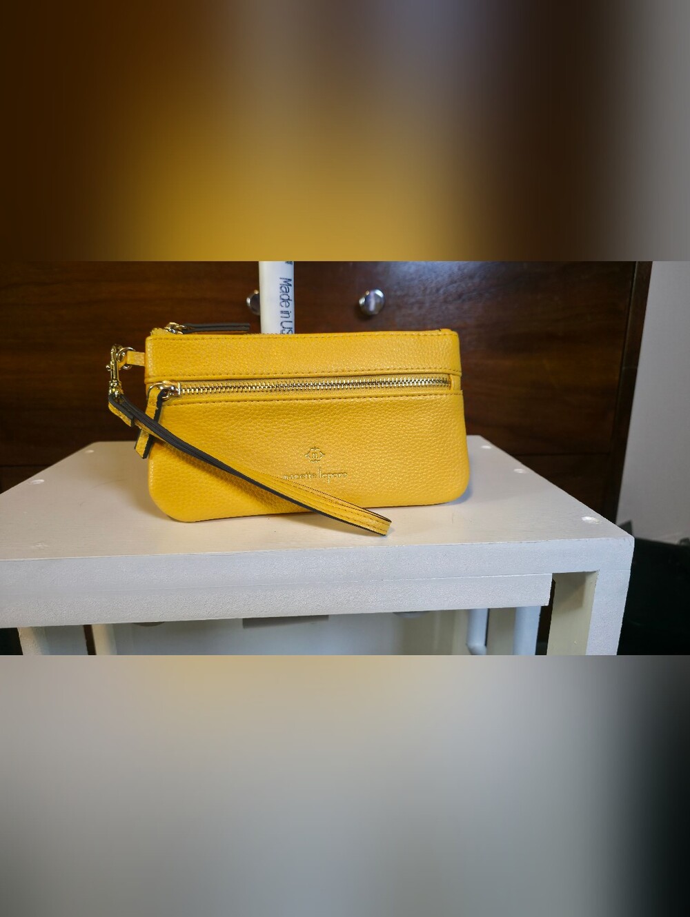 Nanette Lepore Yellow Leather Wristlet